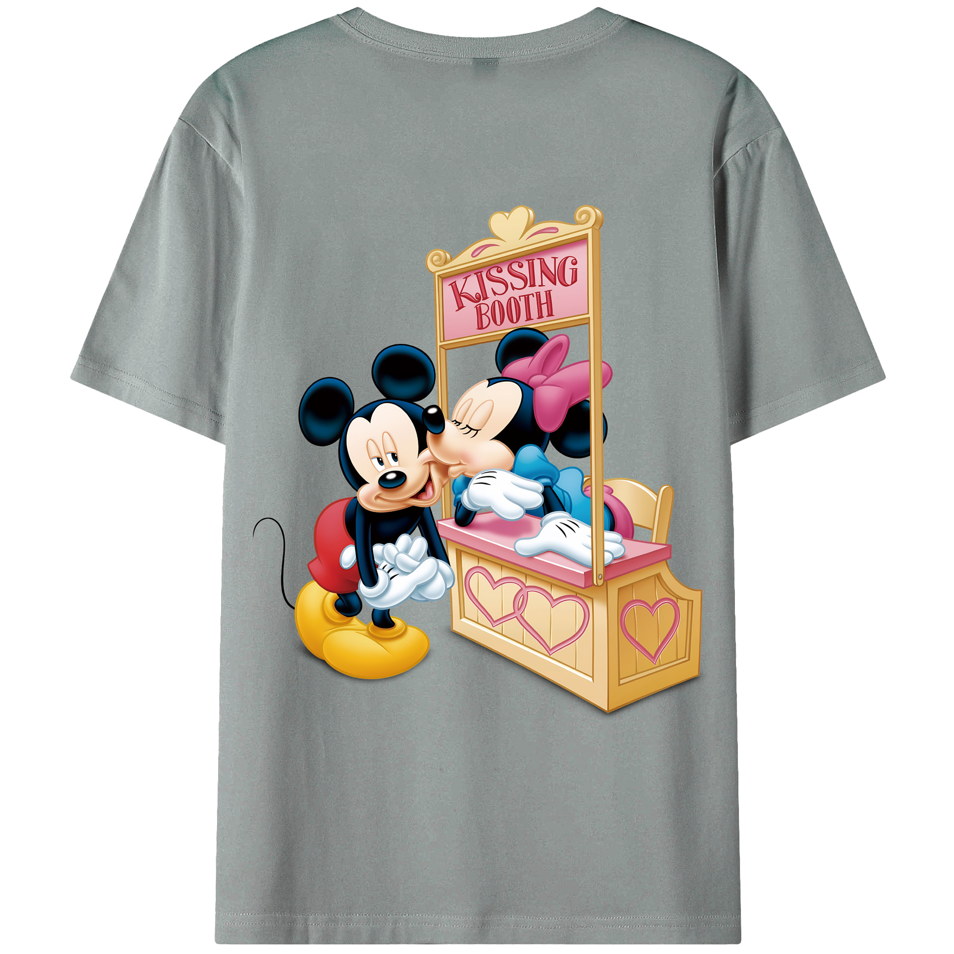 （画像用） ミッキーマウス Mickey Mouse 綿100％ メンズ半袖Tシャツ（バックプリント） 通気性
